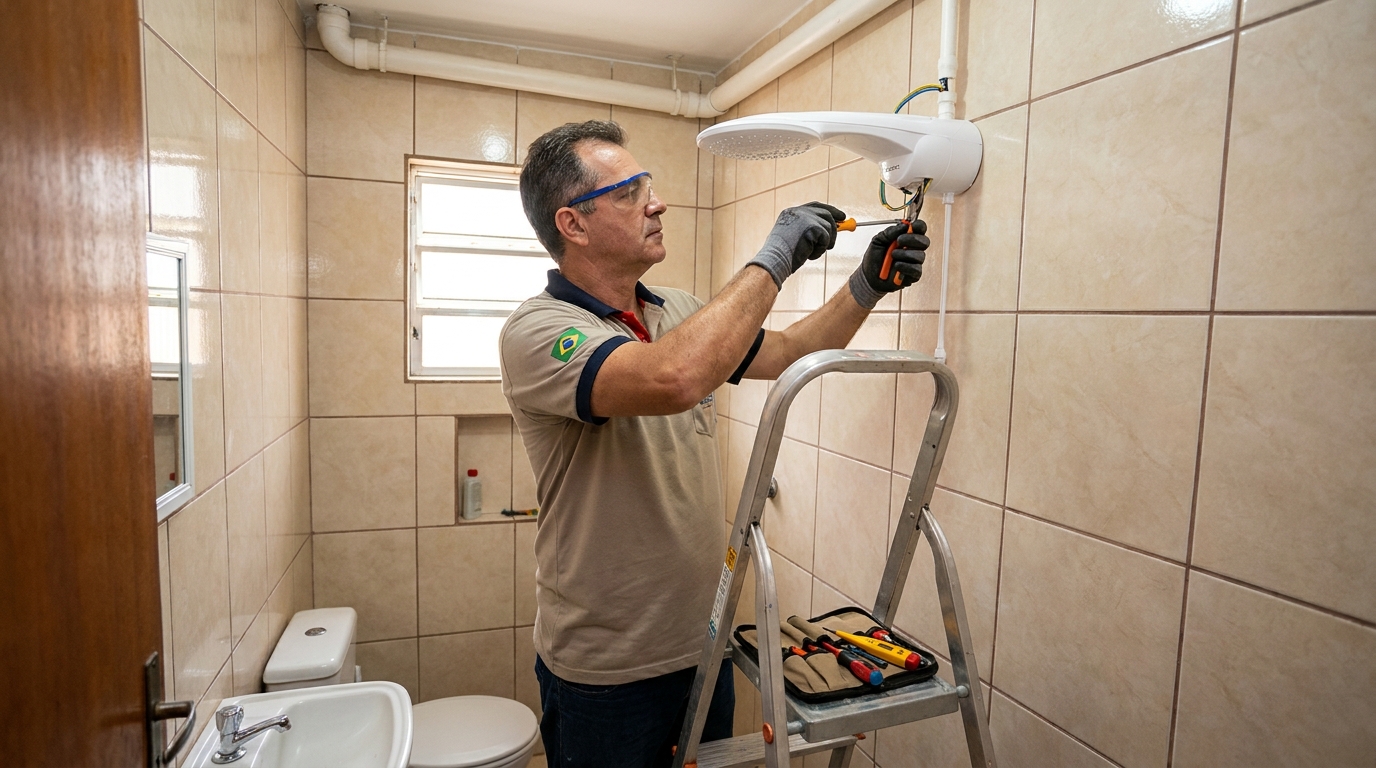 Substituição de Chuveiro Antigo em Campina Grande‑PB